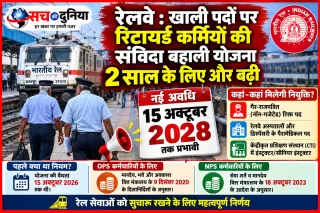 Railway News: रिटायर्ड रेलकर्मियों को फिर मिलेगा सेवा का मौका, संविदा पुनर्नियुक्ति योजना 15 अक्टूबर 2028 तक बढ़ी
